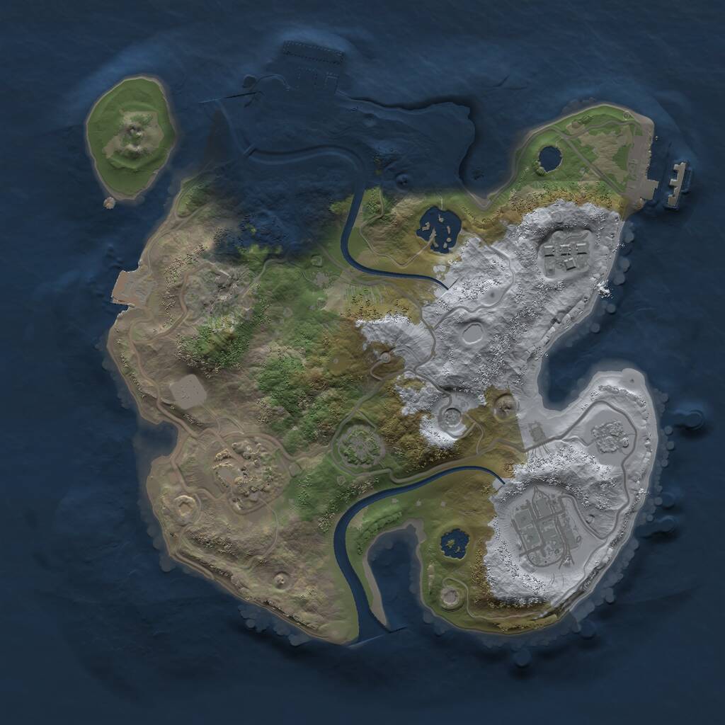 Rust Map: Procedural Map, Size: 2500, Seed: 638771173, 10 Monuments