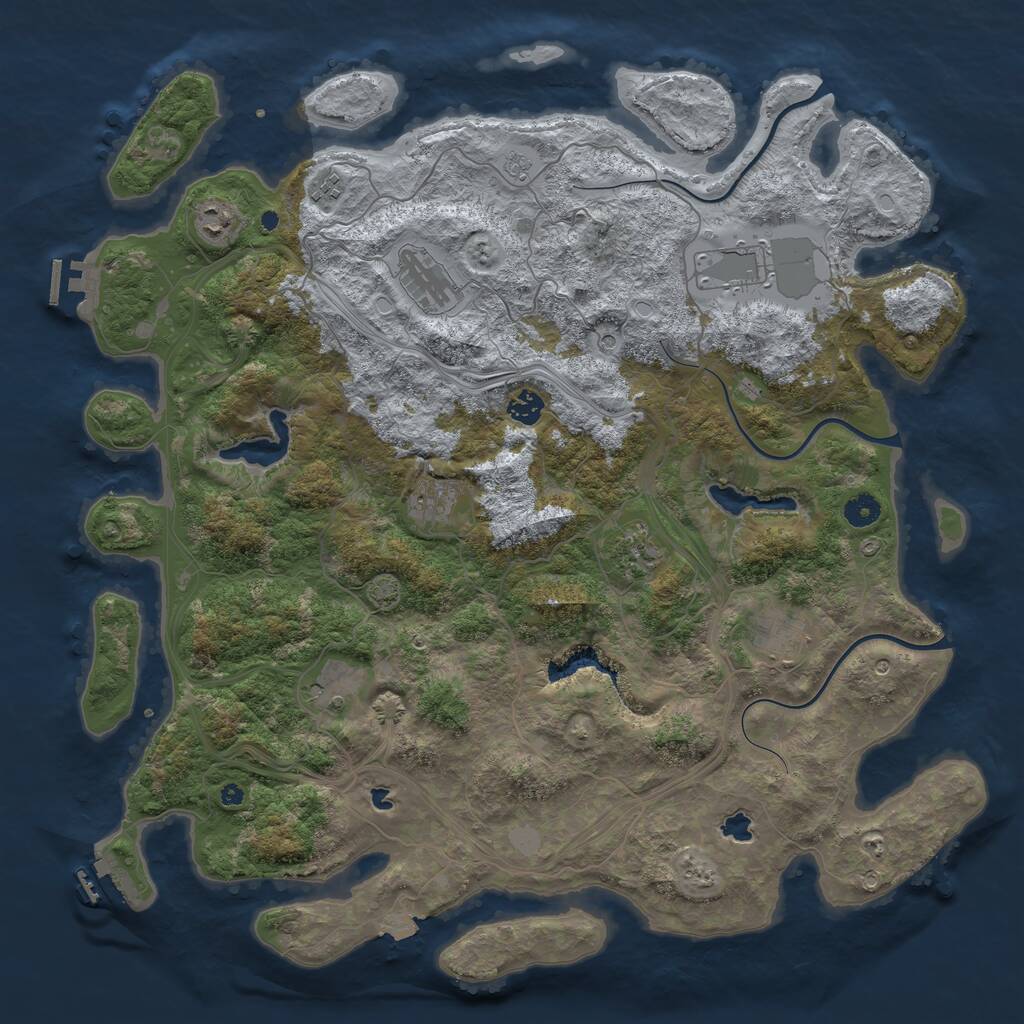 Rust Map: Procedural Map, Size: 4500, Seed: 632909136, 15 Monuments