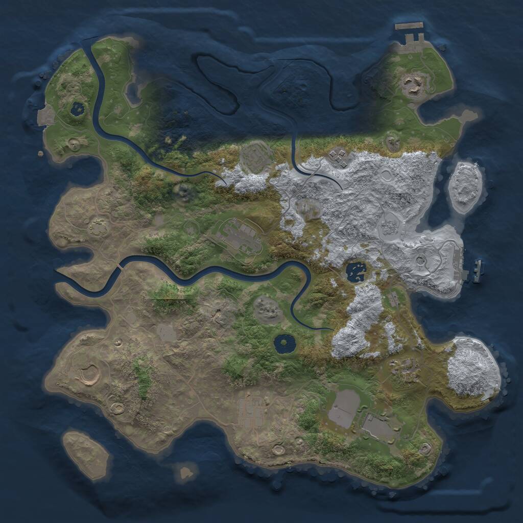 Rust Map: Procedural Map, Size: 3750, Seed: 854163957, 15 Monuments