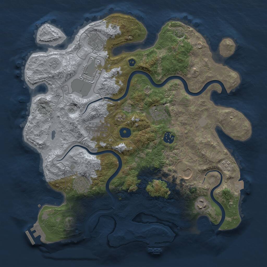 Rust Map: Procedural Map, Size: 3600, Seed: 170000, 15 Monuments