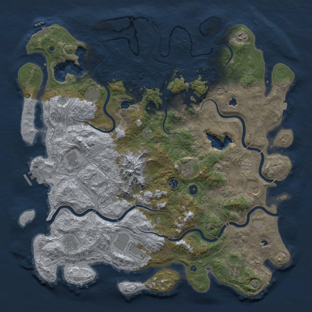 Rust Map: Procedural Map, Size: 5000, Seed: 2108966391, 17 Monuments