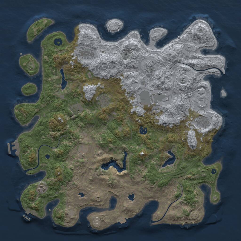 Rust Map: Procedural Map, Size: 4500, Seed: 758801344, 16 Monuments