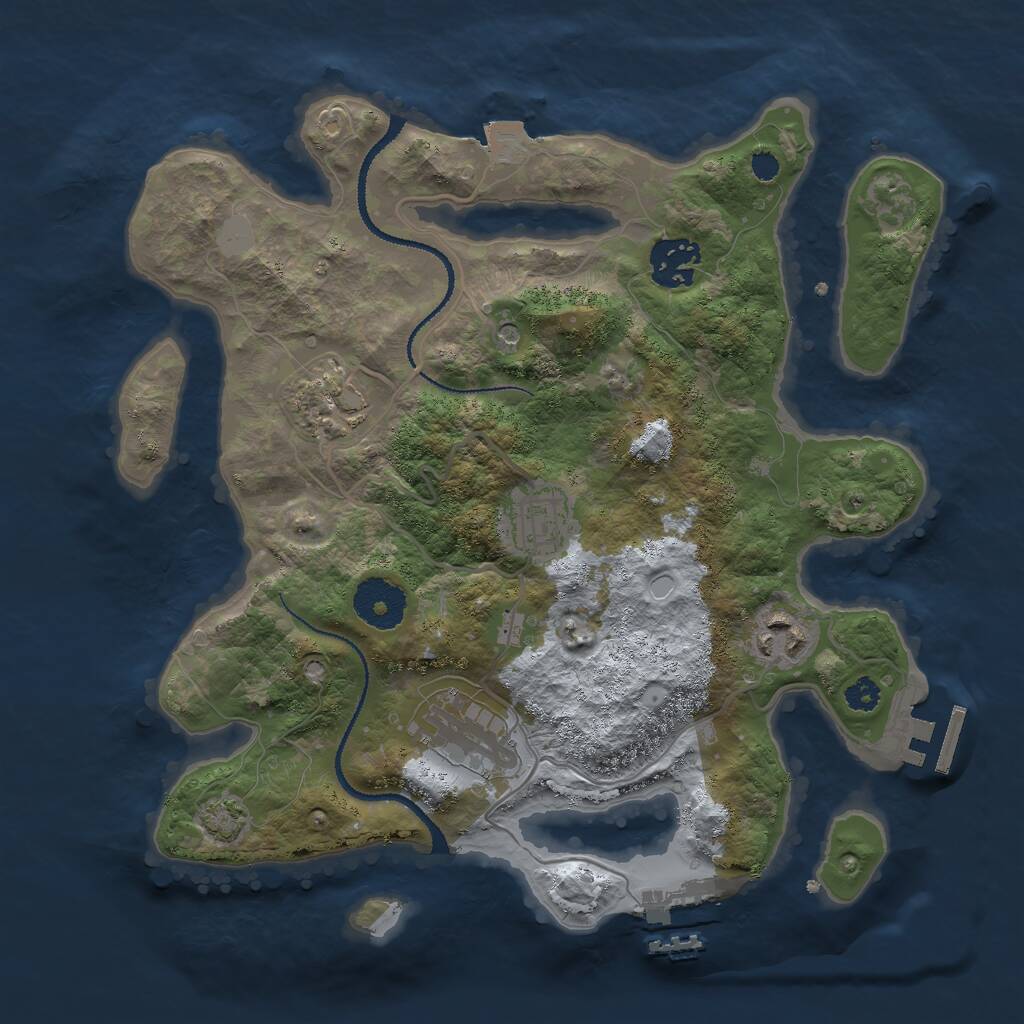 Rust Map: Procedural Map, Size: 3000, Seed: 1609429863, 10 Monuments