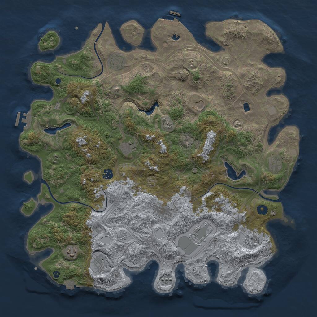 Rust Map: Procedural Map, Size: 4500, Seed: 1760804680, 17 Monuments