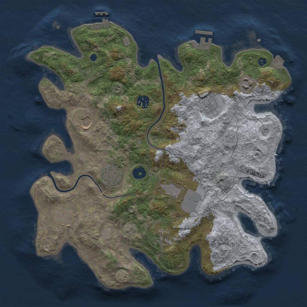 Rust Map: Procedural Map, Size: 3600, Seed: 800, 14 Monuments
