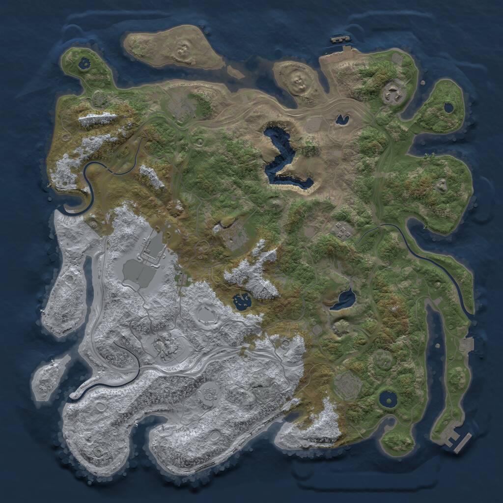 Rust Map: Procedural Map, Size: 4250, Seed: 8357, 14 Monuments