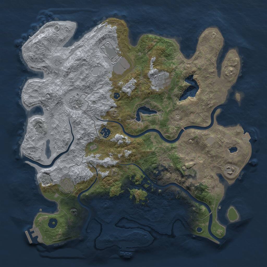 Rust Map: Procedural Map, Size: 4100, Seed: 170000, 14 Monuments