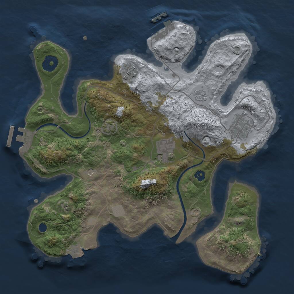Rust Map: Procedural Map, Size: 2780, Seed: 10501, 9 Monuments