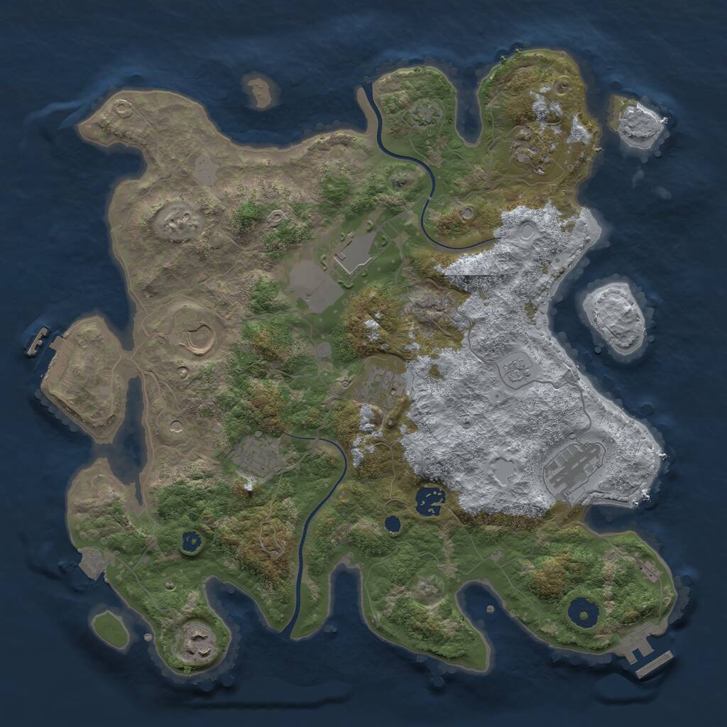 Rust Map: Procedural Map, Size: 3600, Seed: 22203, 14 Monuments