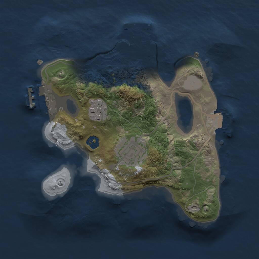 Rust Map: Procedural Map, Size: 2000, Seed: 1277, 5 Monuments