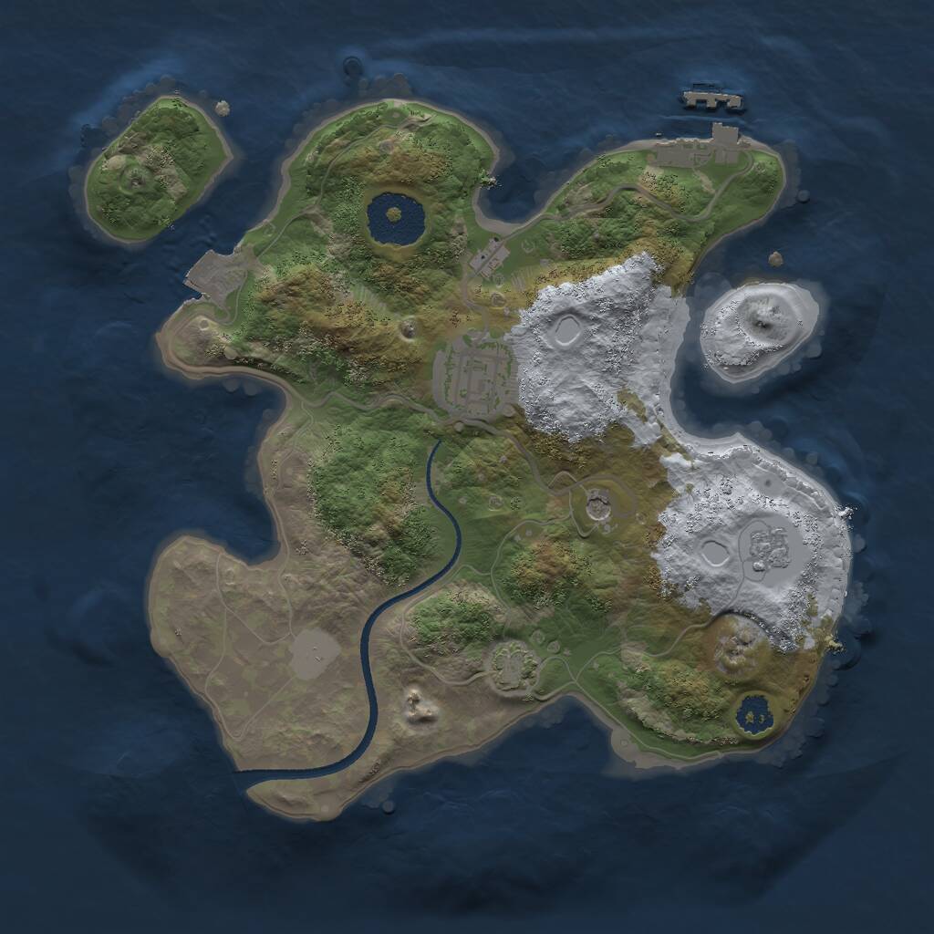 Rust Map: Procedural Map, Size: 2500, Seed: 167634, 6 Monuments