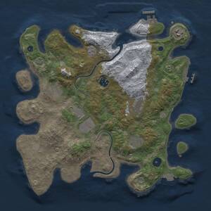 Thumbnail Rust Map: Procedural Map, Size: 3500, Seed: 20250102, 13 Monuments