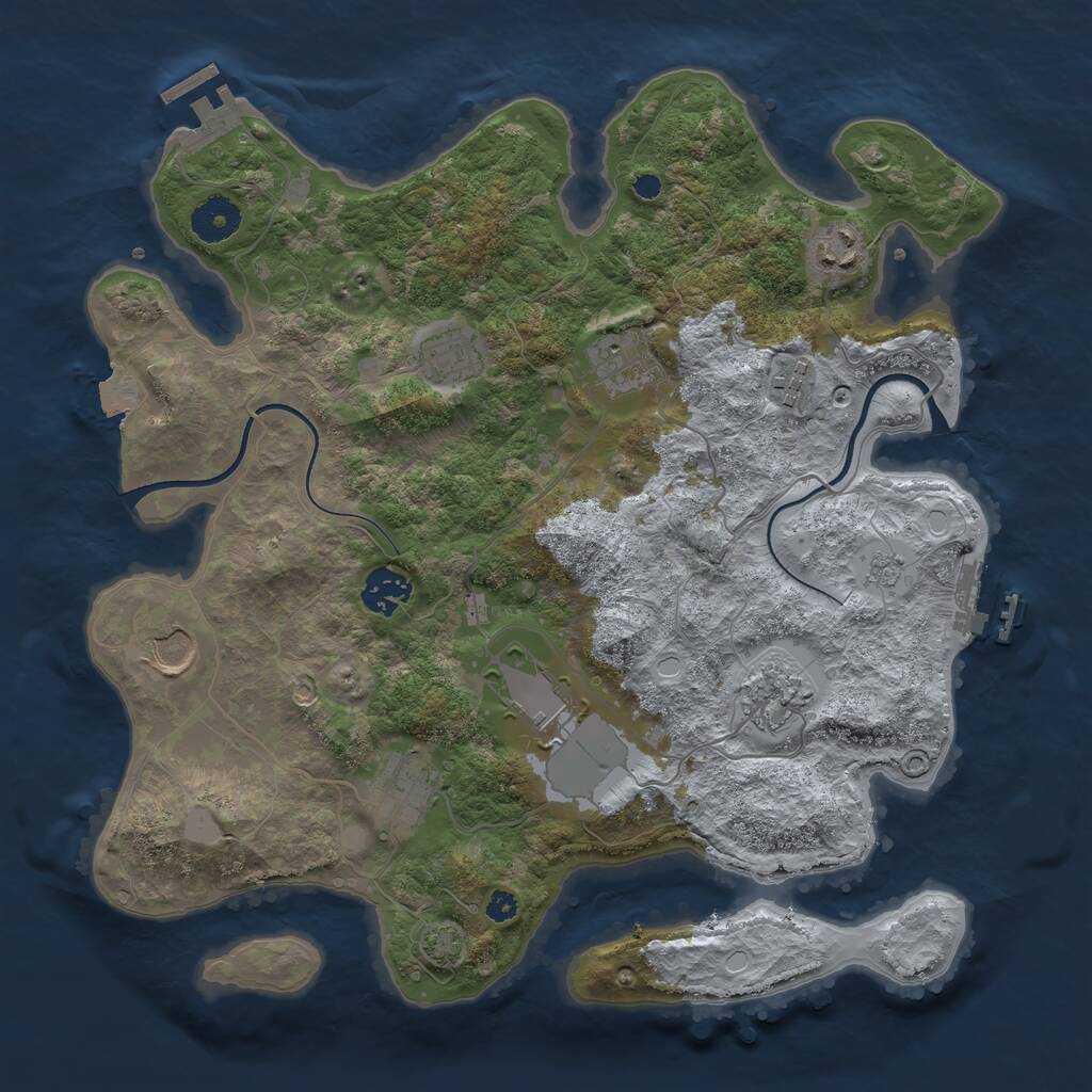 Rust Map: Procedural Map, Size: 3500, Seed: 21120210, 14 Monuments
