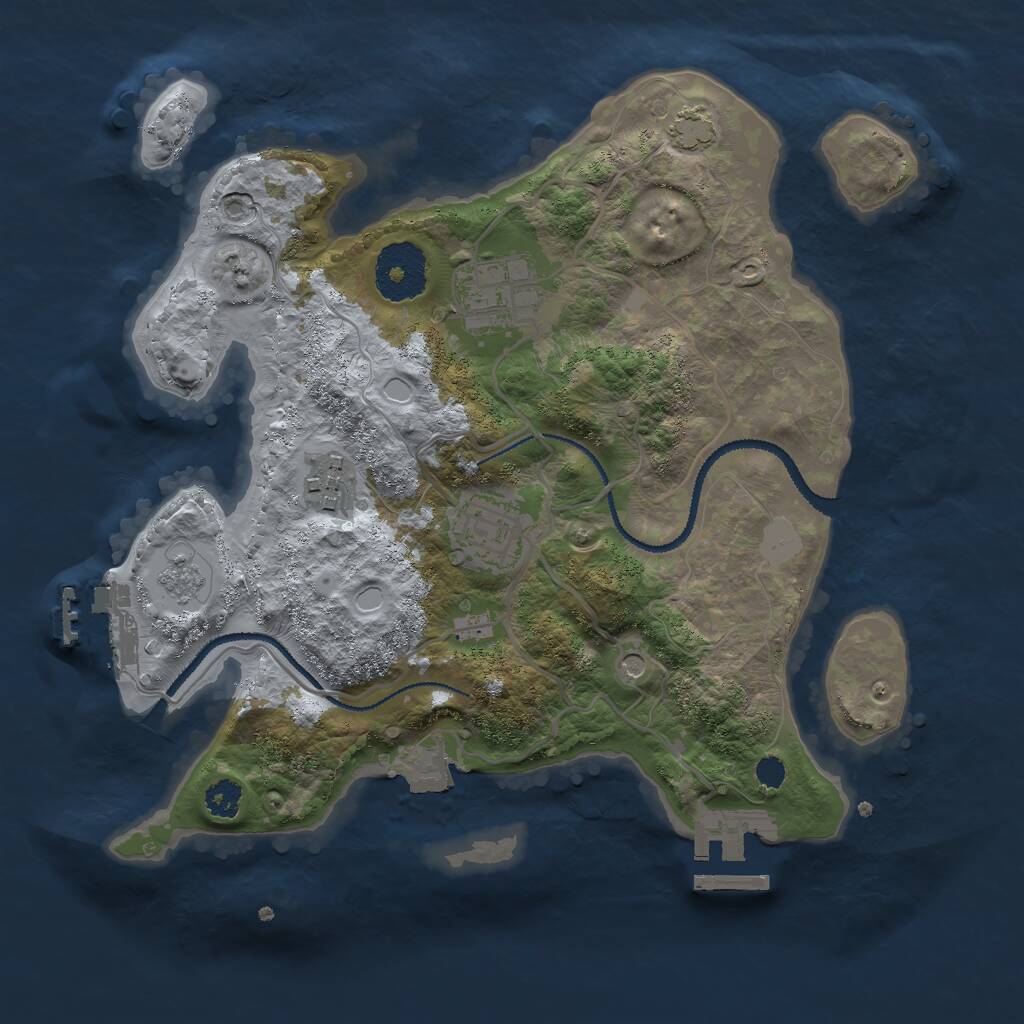 Rust Map: Procedural Map, Size: 2750, Seed: 700797996, 9 Monuments
