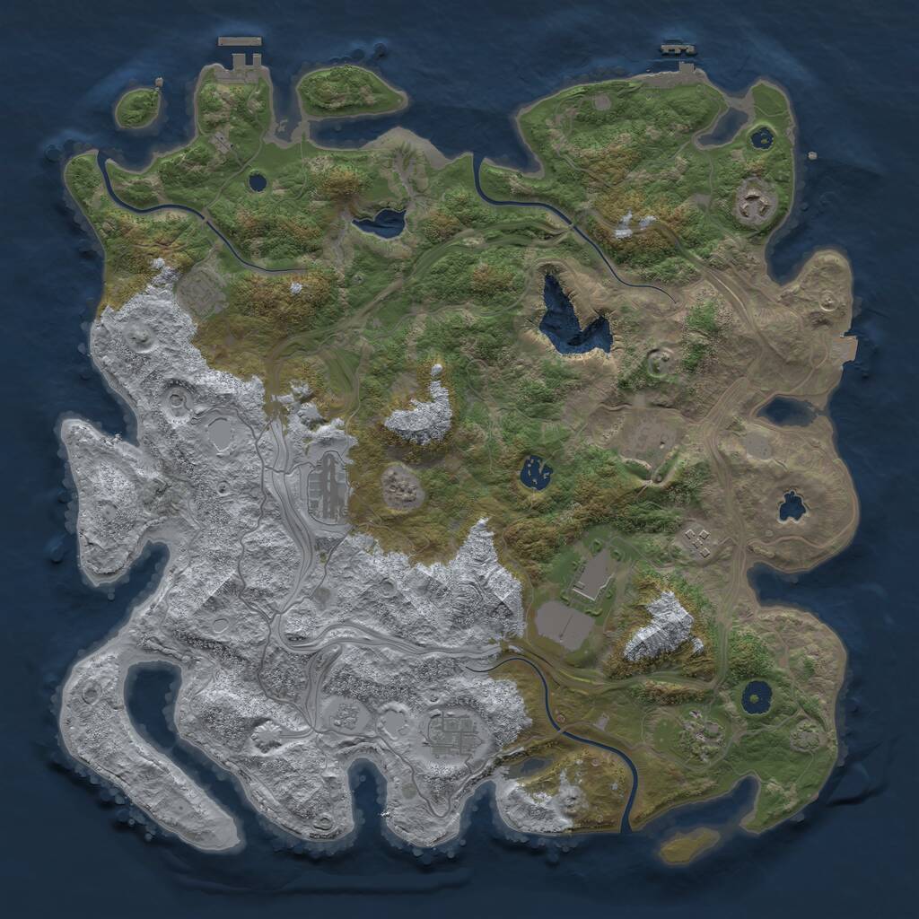 Rust Map: Procedural Map, Size: 4300, Seed: 180562736, 15 Monuments