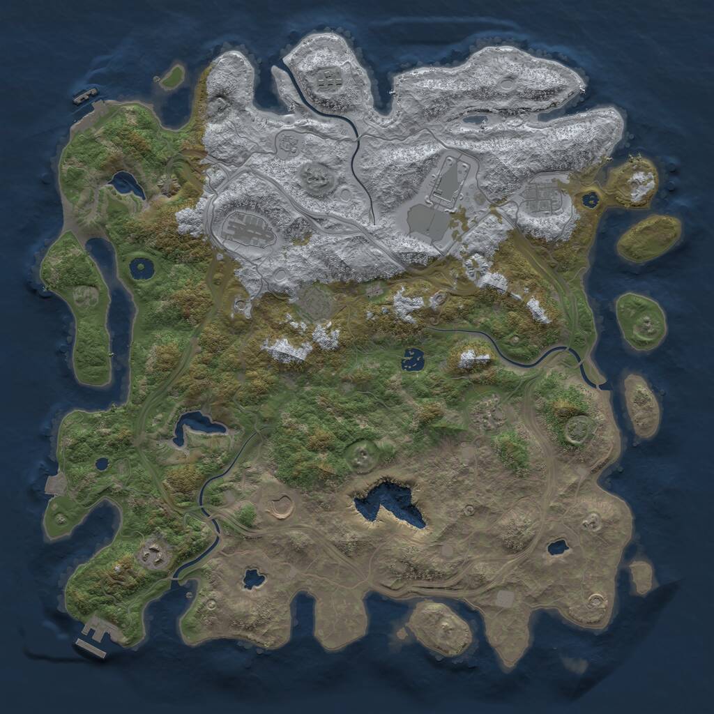 Rust Map: Procedural Map, Size: 4500, Seed: 300550506, 15 Monuments