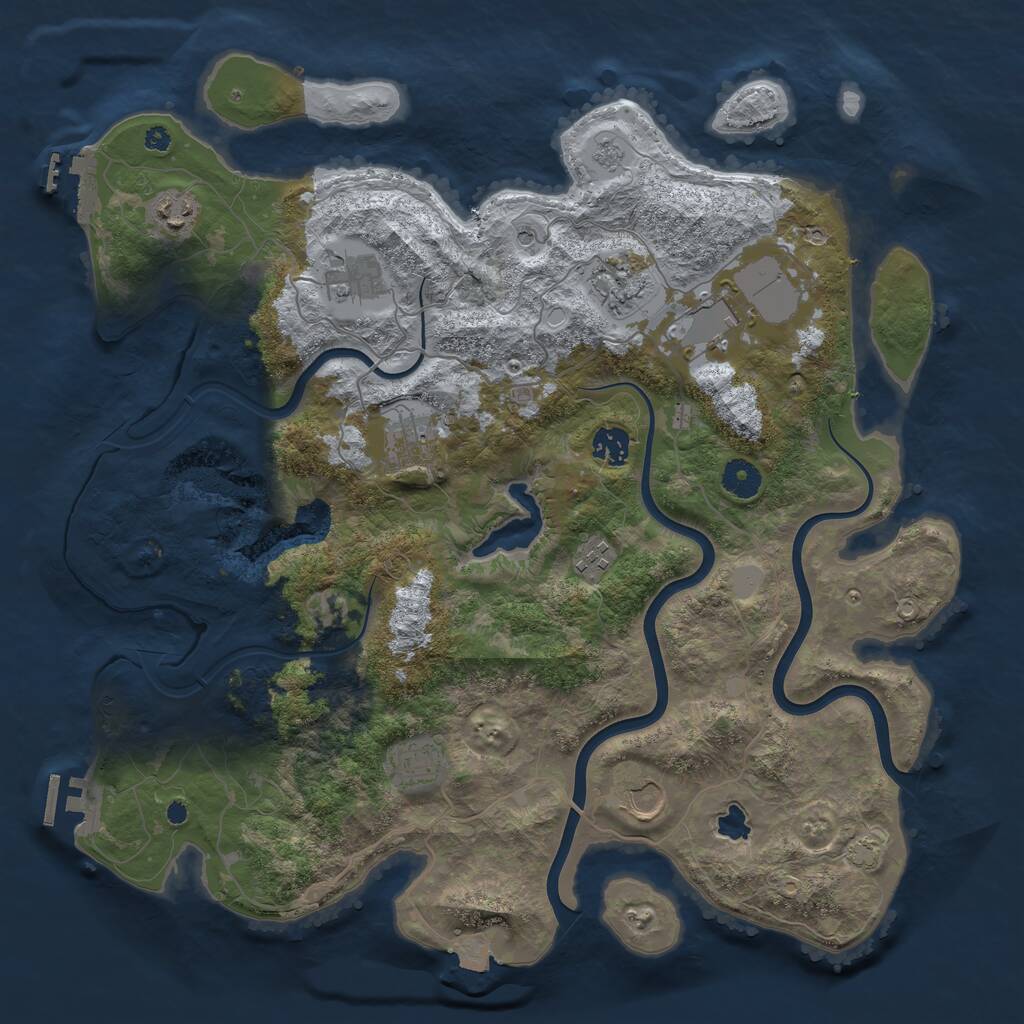 Rust Map: Procedural Map, Size: 4000, Seed: 1937417305, 15 Monuments
