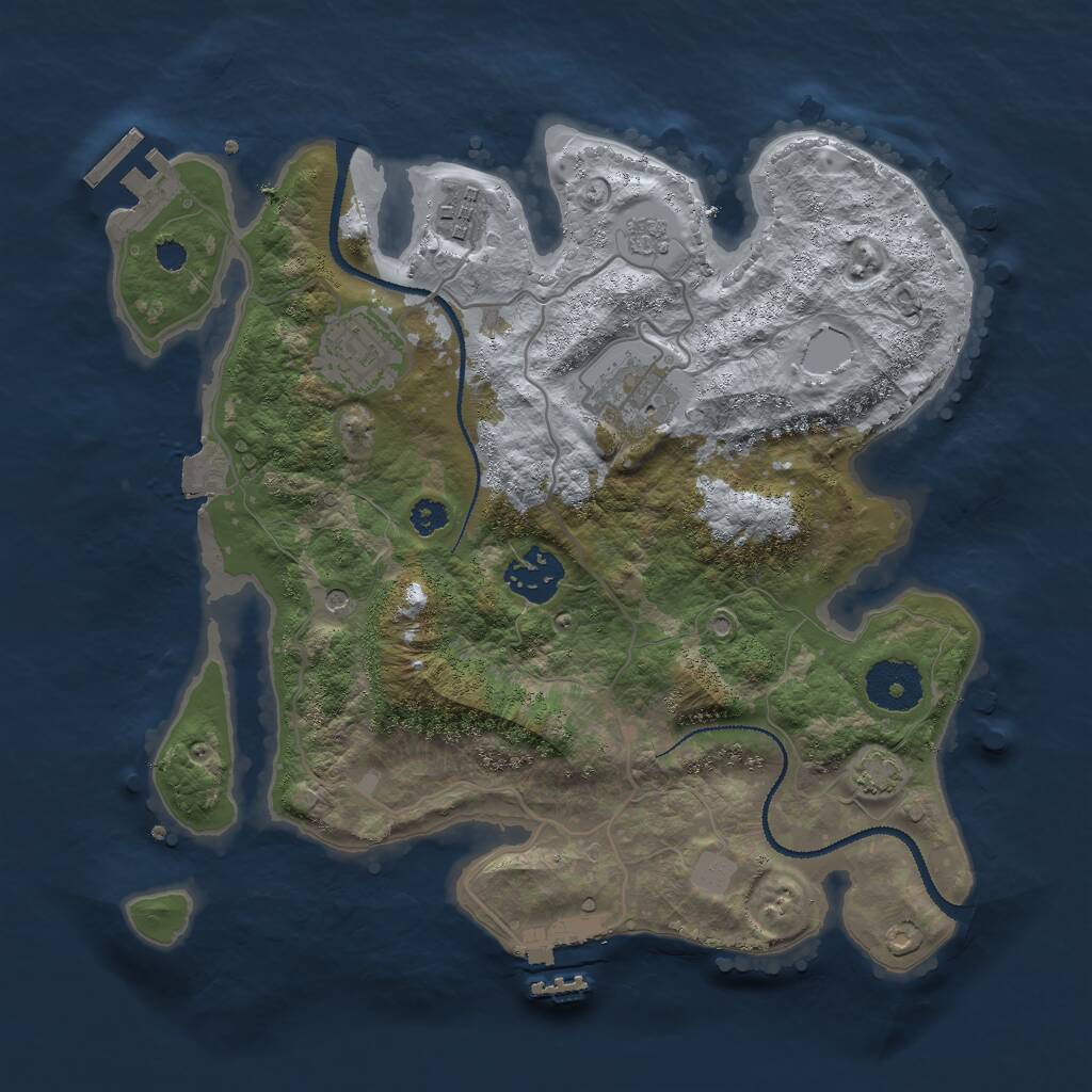 Rust Map: Procedural Map, Size: 3000, Seed: 720007240, 10 Monuments