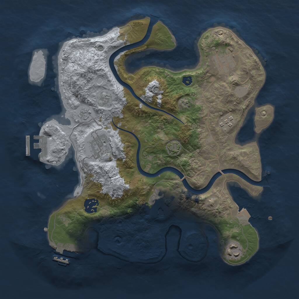 Rust Map: Procedural Map, Size: 3000, Seed: 908633015, 11 Monuments