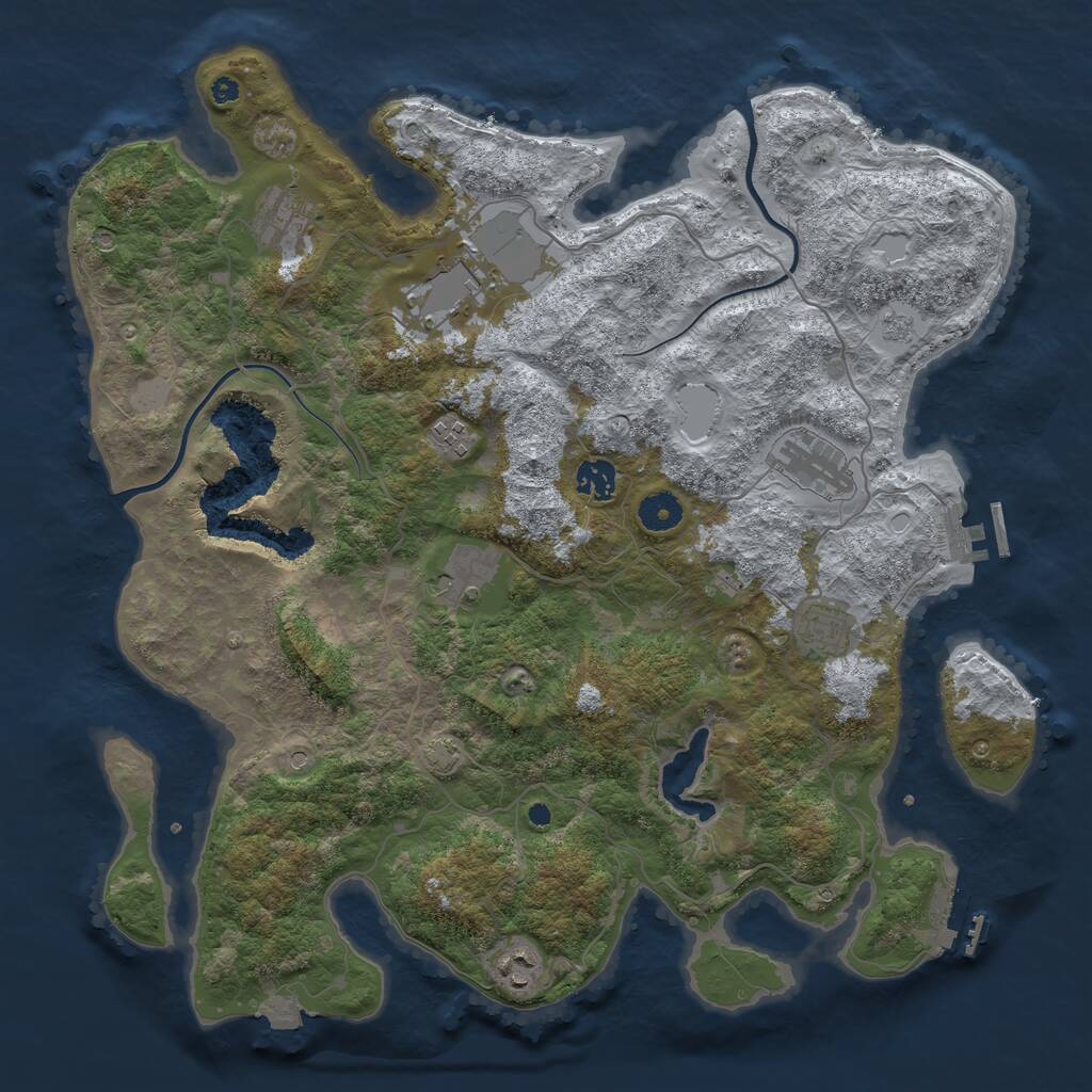 Rust Map: Procedural Map, Size: 4000, Seed: 533858392, 14 Monuments
