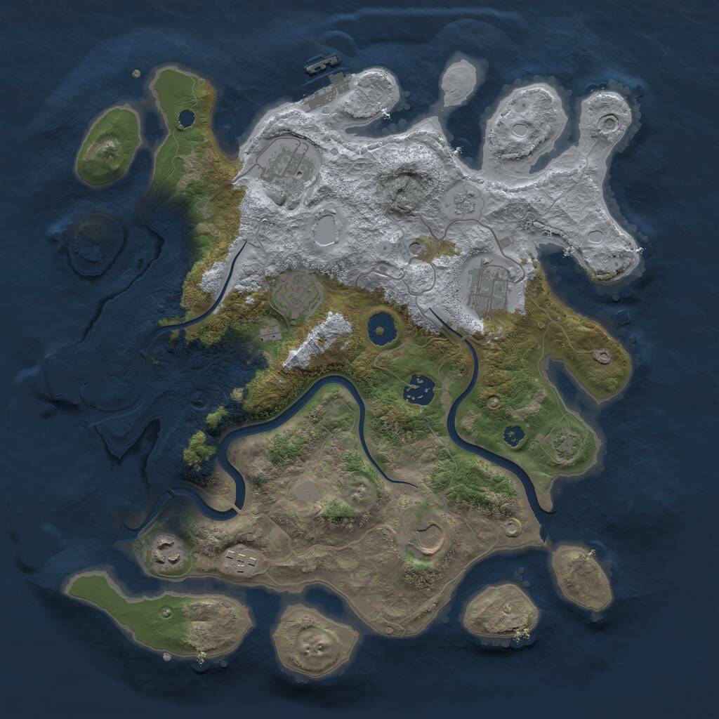 Rust Map: Procedural Map, Size: 3500, Seed: 1785862698, 13 Monuments