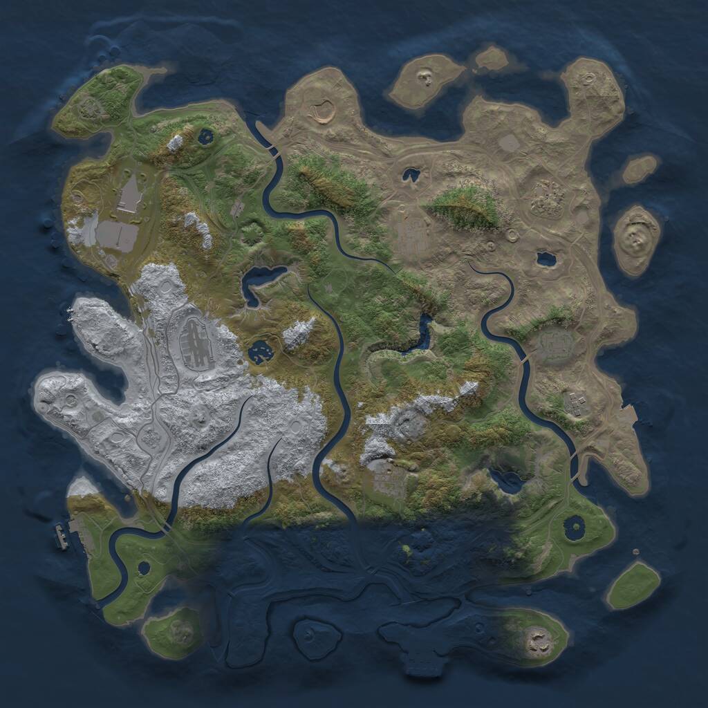 Rust Map: Procedural Map, Size: 4500, Seed: 2025032201, 16 Monuments