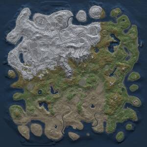 Thumbnail Rust Map: Procedural Map, Size: 5000, Seed: 41608381, 15 Monuments