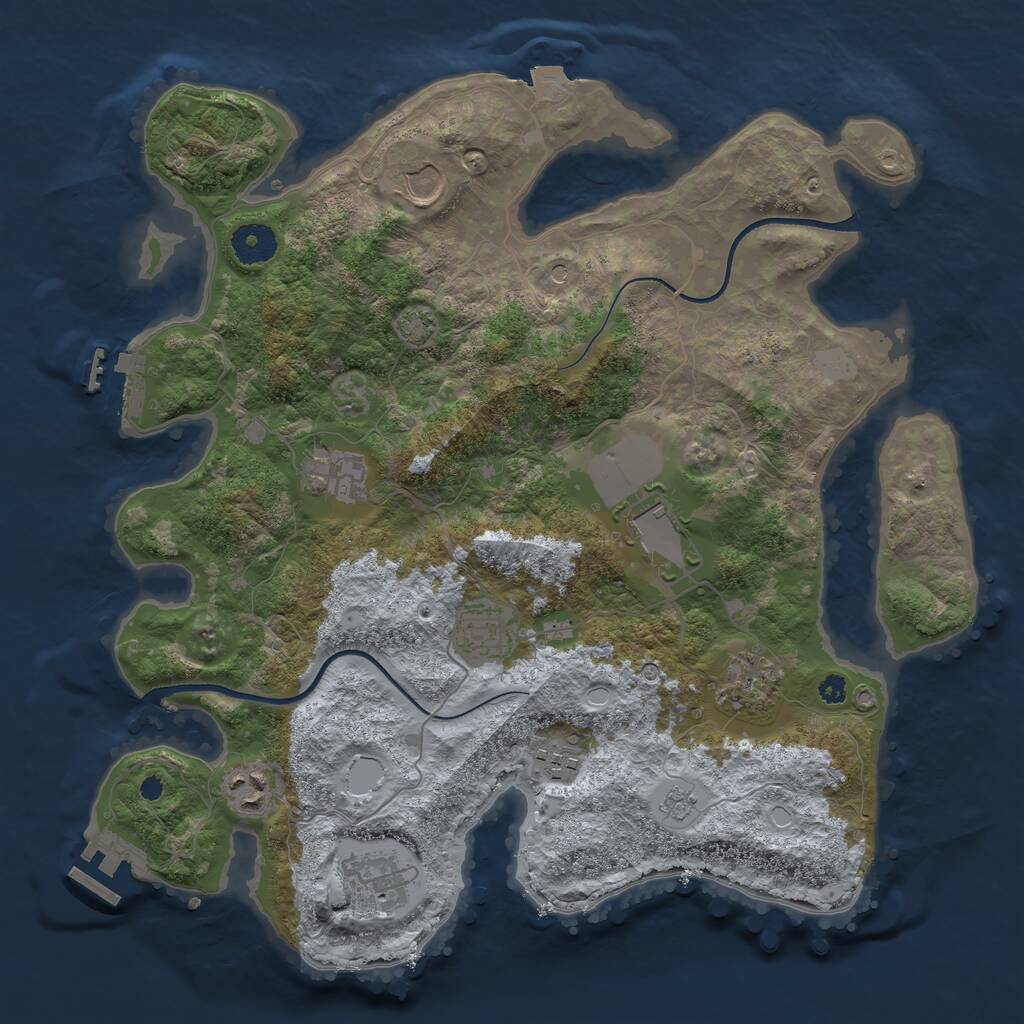 Rust Map: Procedural Map, Size: 3600, Seed: 20250213, 14 Monuments
