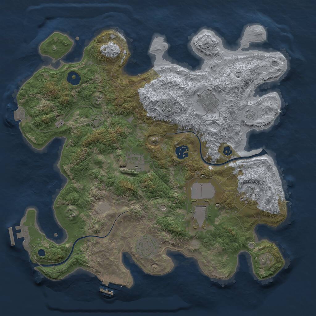 Rust Map: Procedural Map, Size: 3500, Seed: 120320251, 13 Monuments