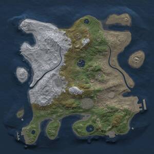 Thumbnail Rust Map: Procedural Map, Size: 3000, Seed: 2775079, 9 Monuments