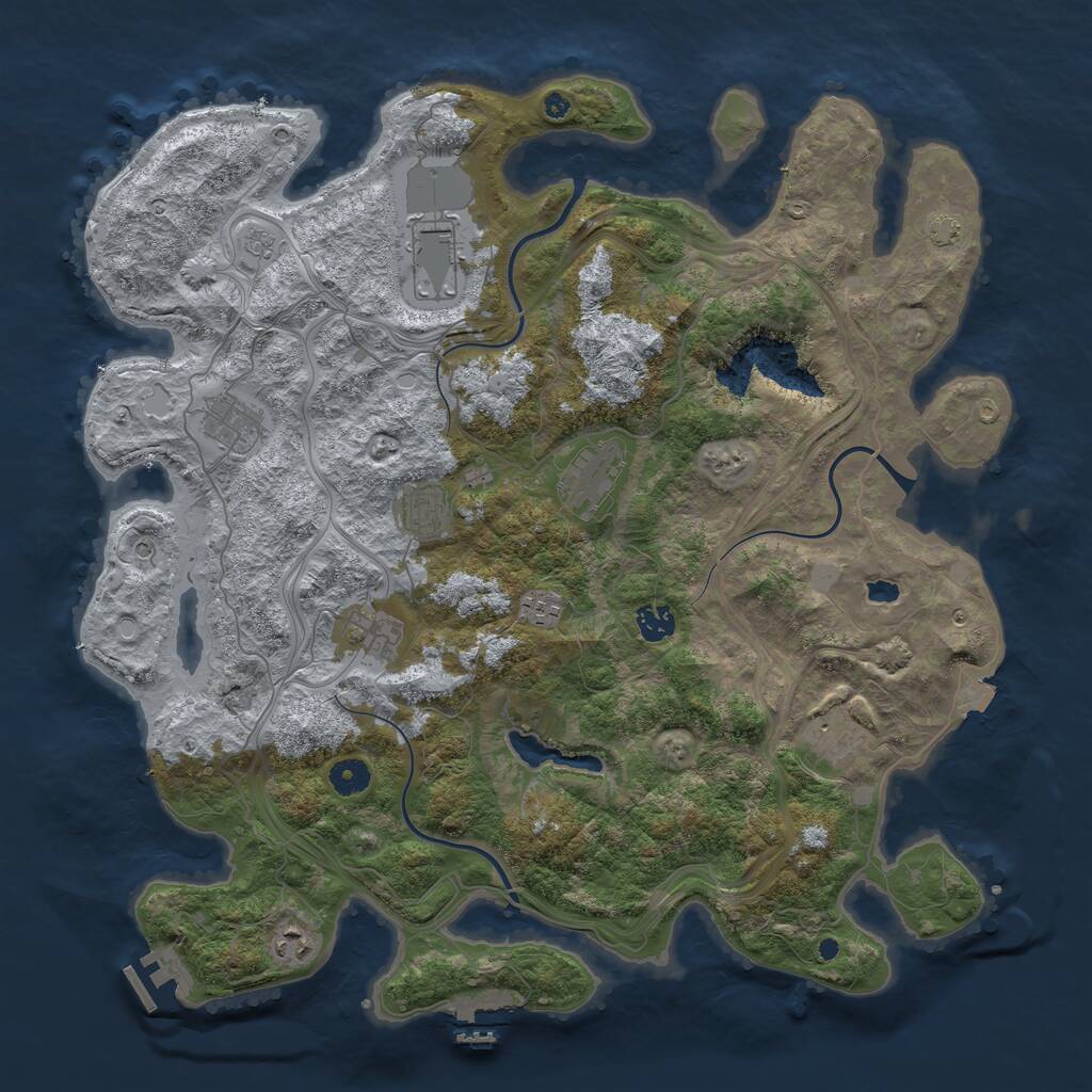 Rust Map: Procedural Map, Size: 4300, Seed: 170000, 15 Monuments