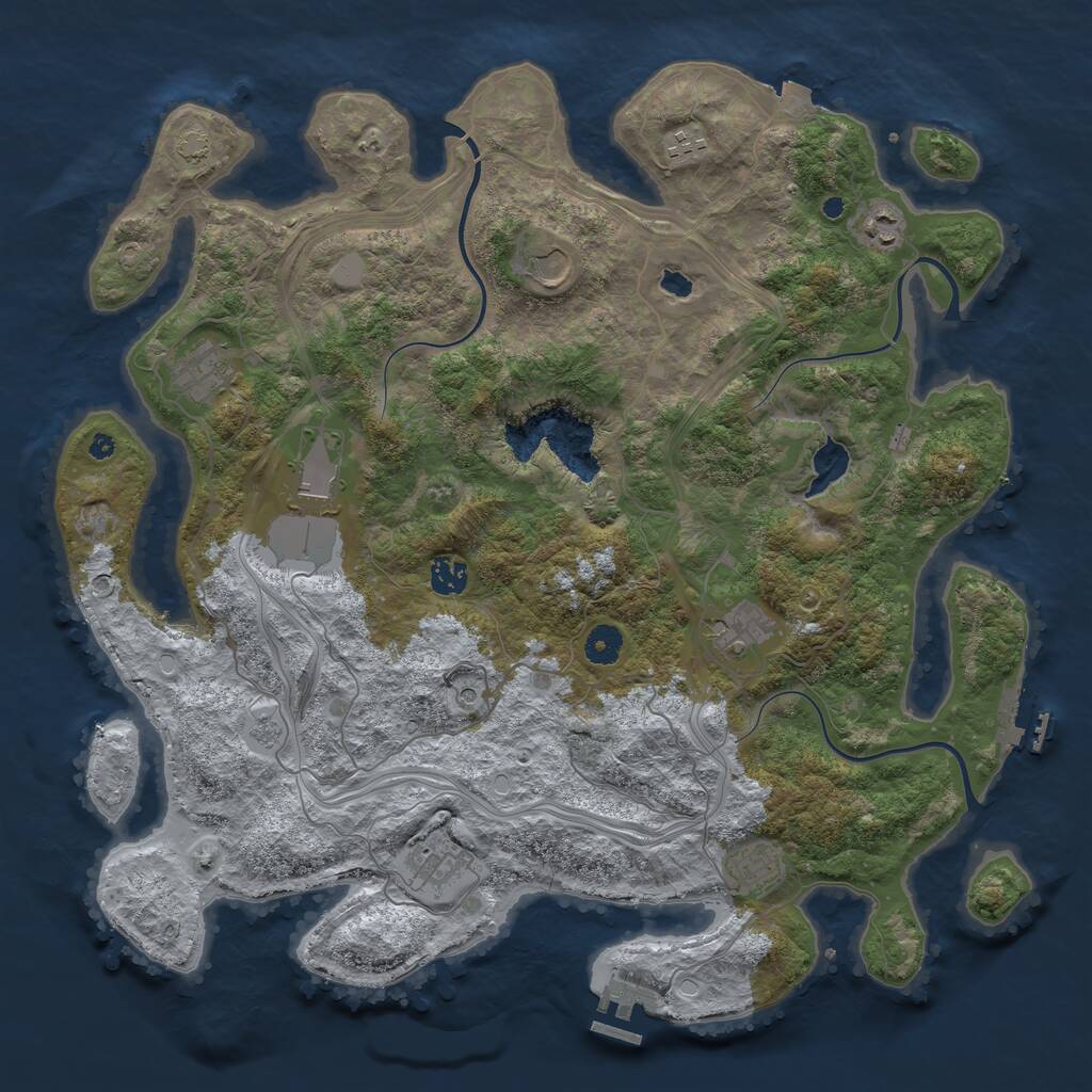 Rust Map: Procedural Map, Size: 4250, Seed: 12958853, 15 Monuments