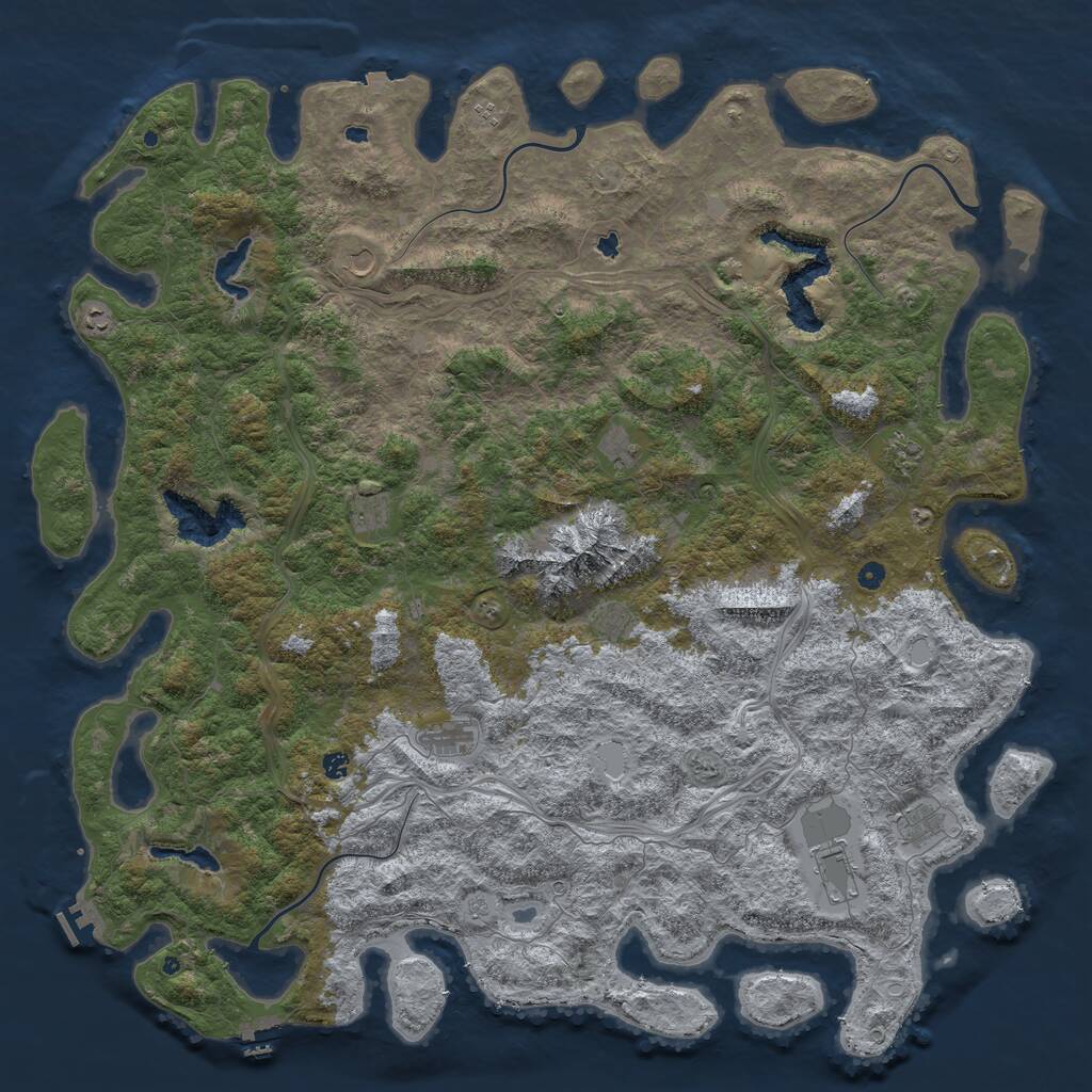 Rust Map: Procedural Map, Size: 6000, Seed: 3222025, 17 Monuments