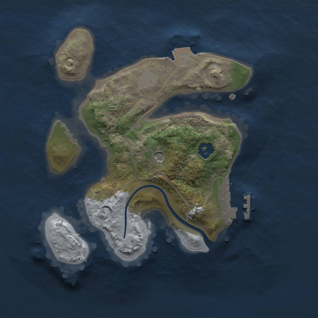 Rust Map: Procedural Map, Size: 2000, Seed: 249097487, 3 Monuments