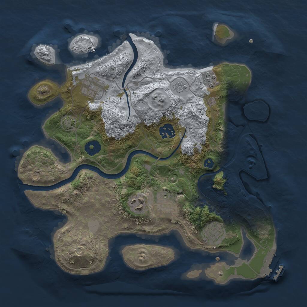 Rust Map: Procedural Map, Size: 3000, Seed: 257299601, 10 Monuments