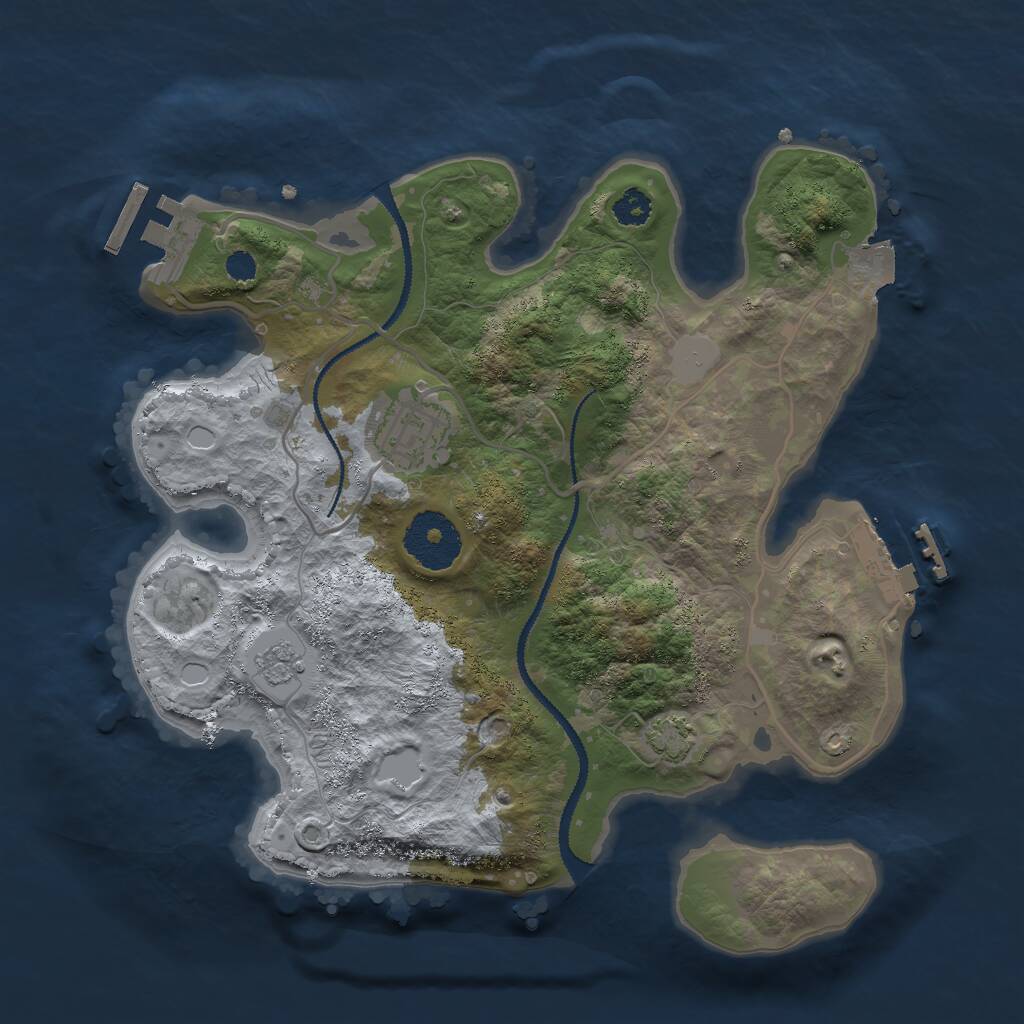 Rust Map: Procedural Map, Size: 2750, Seed: 2017963905, 6 Monuments