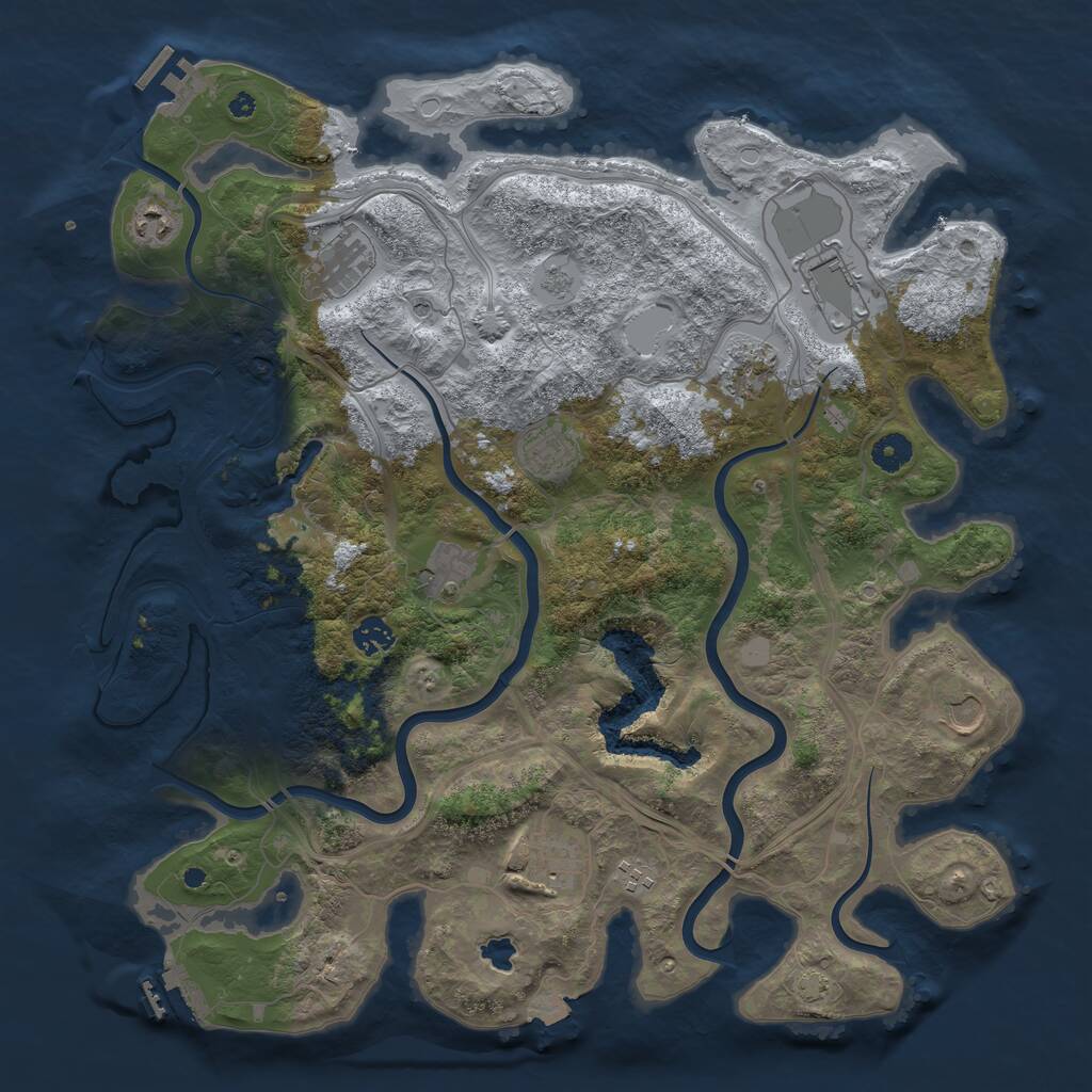 Rust Map: Procedural Map, Size: 4250, Seed: 2117135866, 16 Monuments