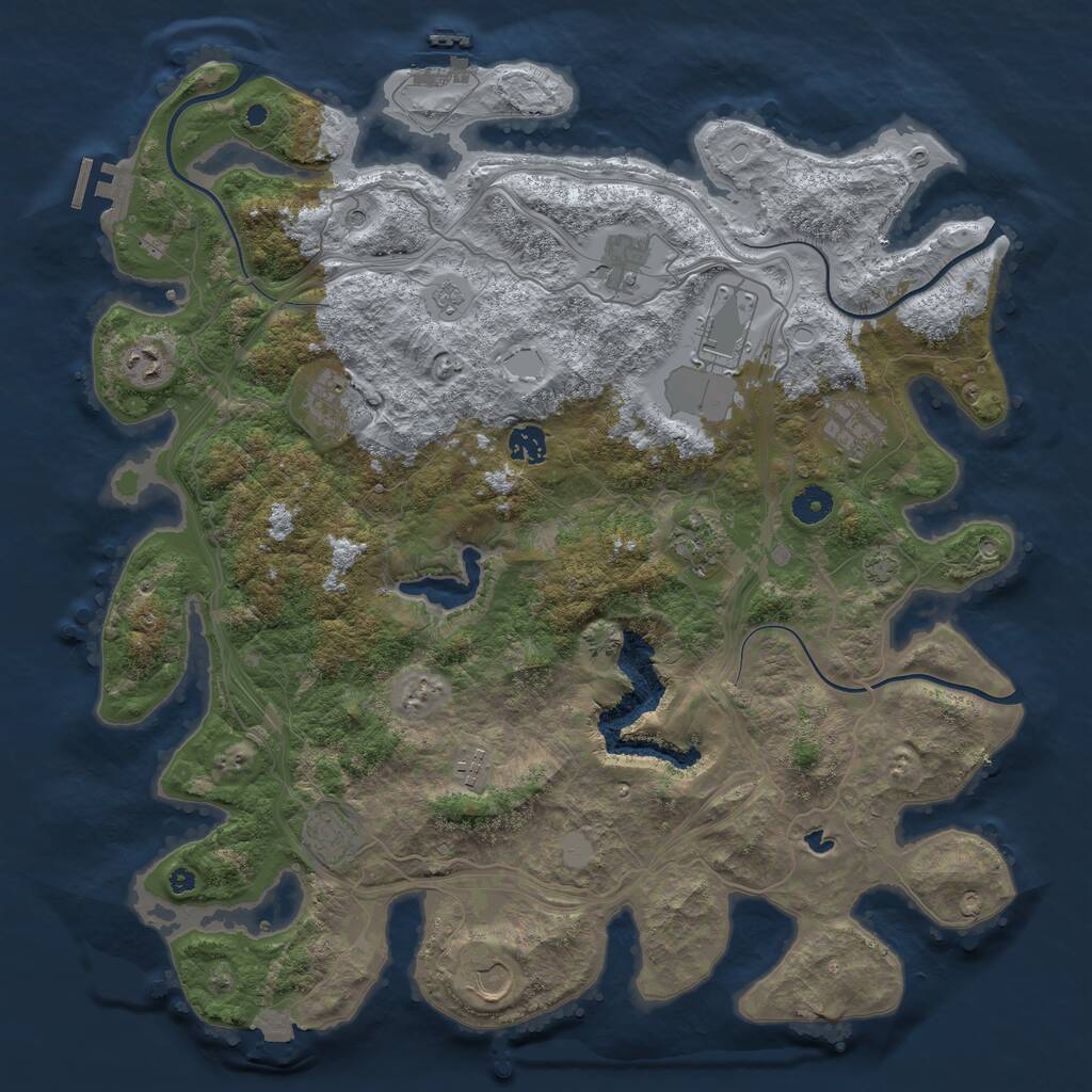 Rust Map: Procedural Map, Size: 4250, Seed: 2117135866, 16 Monuments