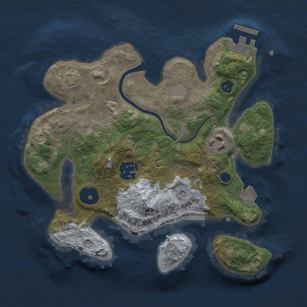 Rust Map: Procedural Map, Size: 2500, Seed: 68065, 6 Monuments