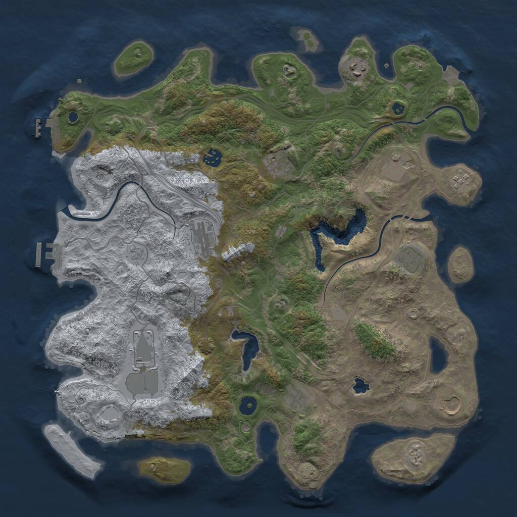 Rust Map: Procedural Map, Size: 4250, Seed: 22325, 16 Monuments