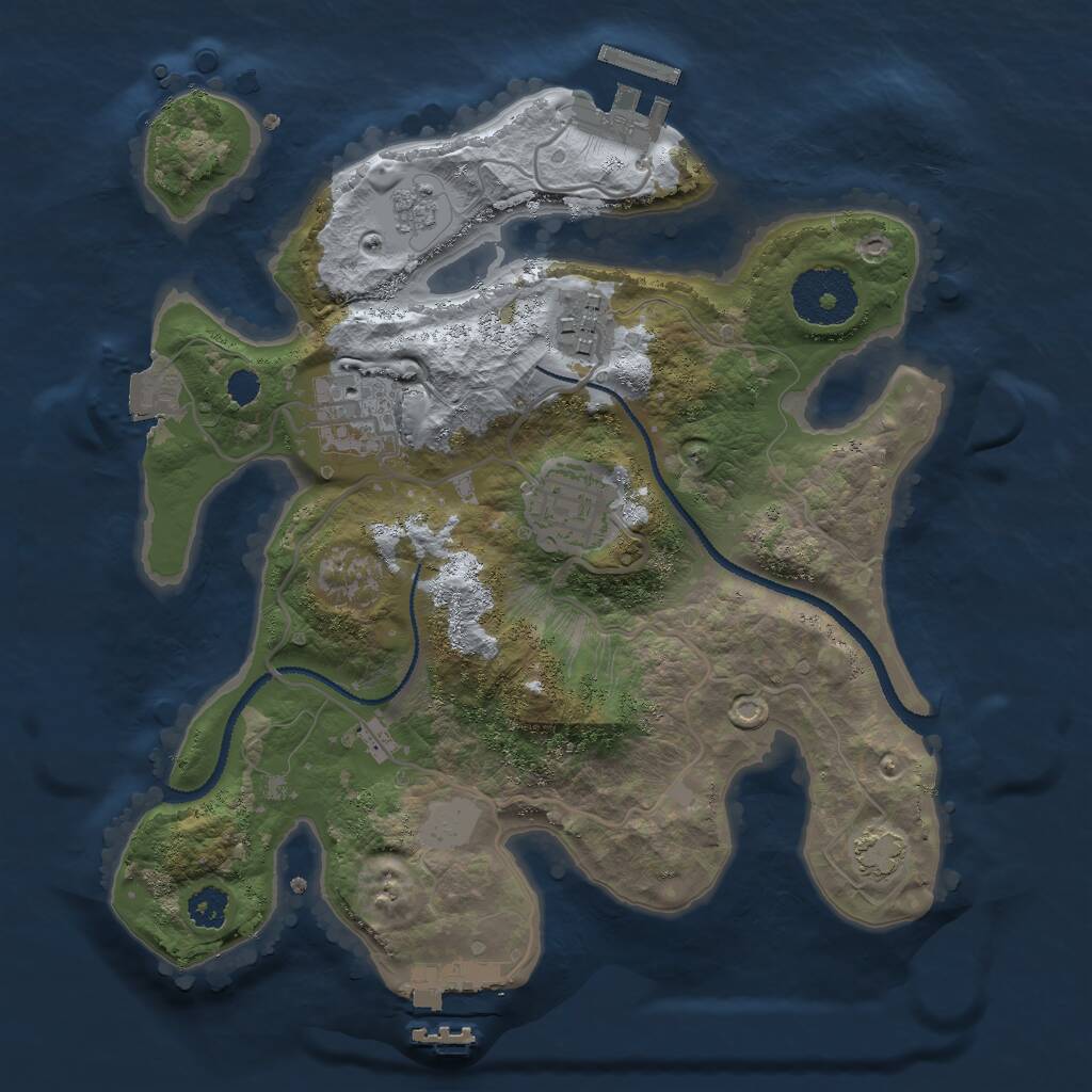 Rust Map: Procedural Map, Size: 2650, Seed: 64065, 8 Monuments