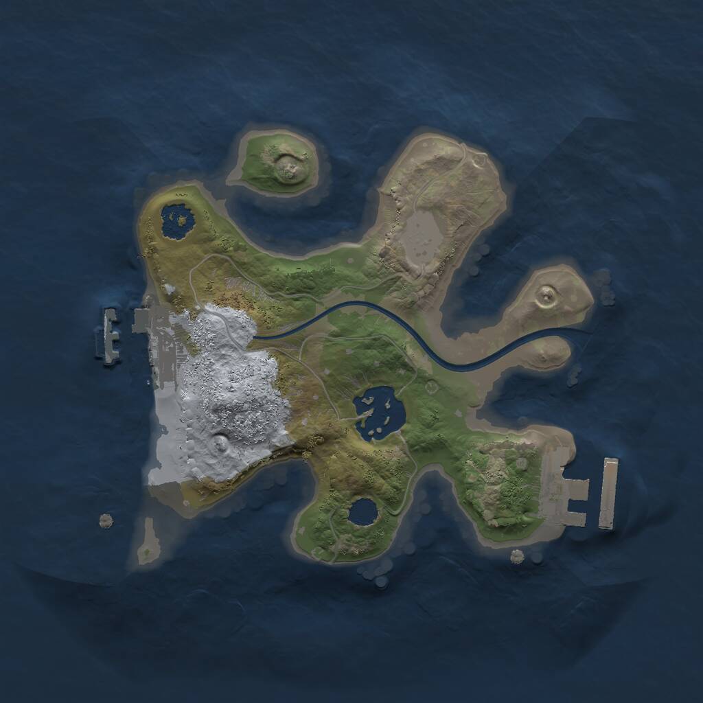 Rust Map: Procedural Map, Size: 2000, Seed: 345678, 4 Monuments