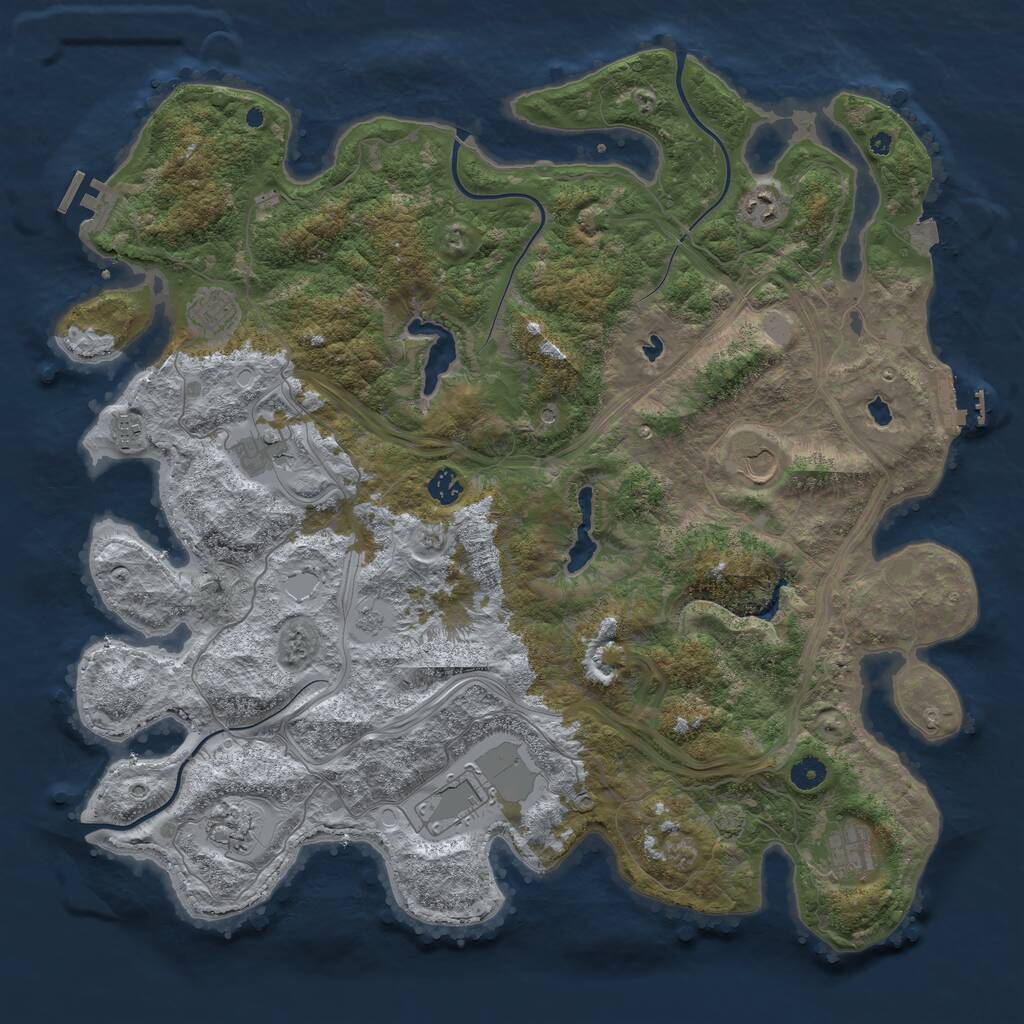 Rust Map: Procedural Map, Size: 4550, Seed: 26318227, 15 Monuments