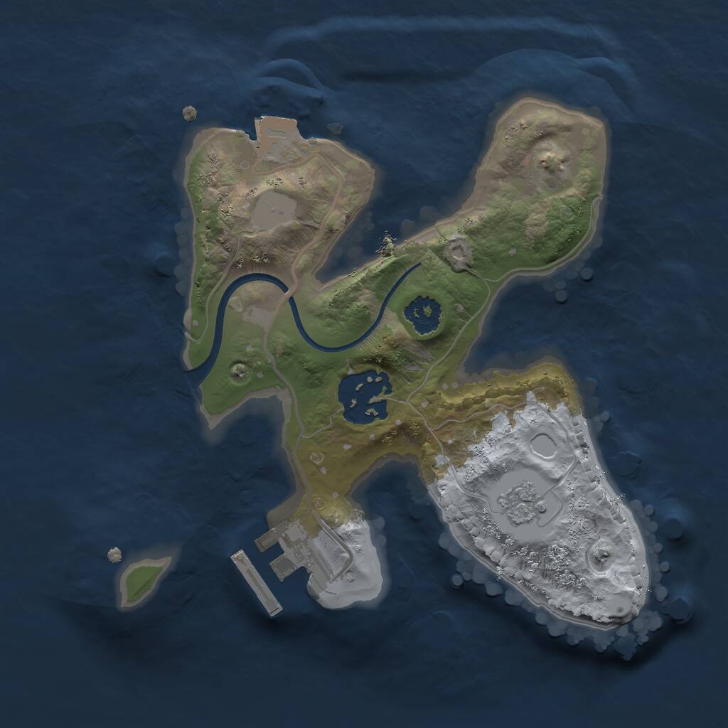 Rust Map: Procedural Map, Size: 2007, Seed: 619, 4 Monuments