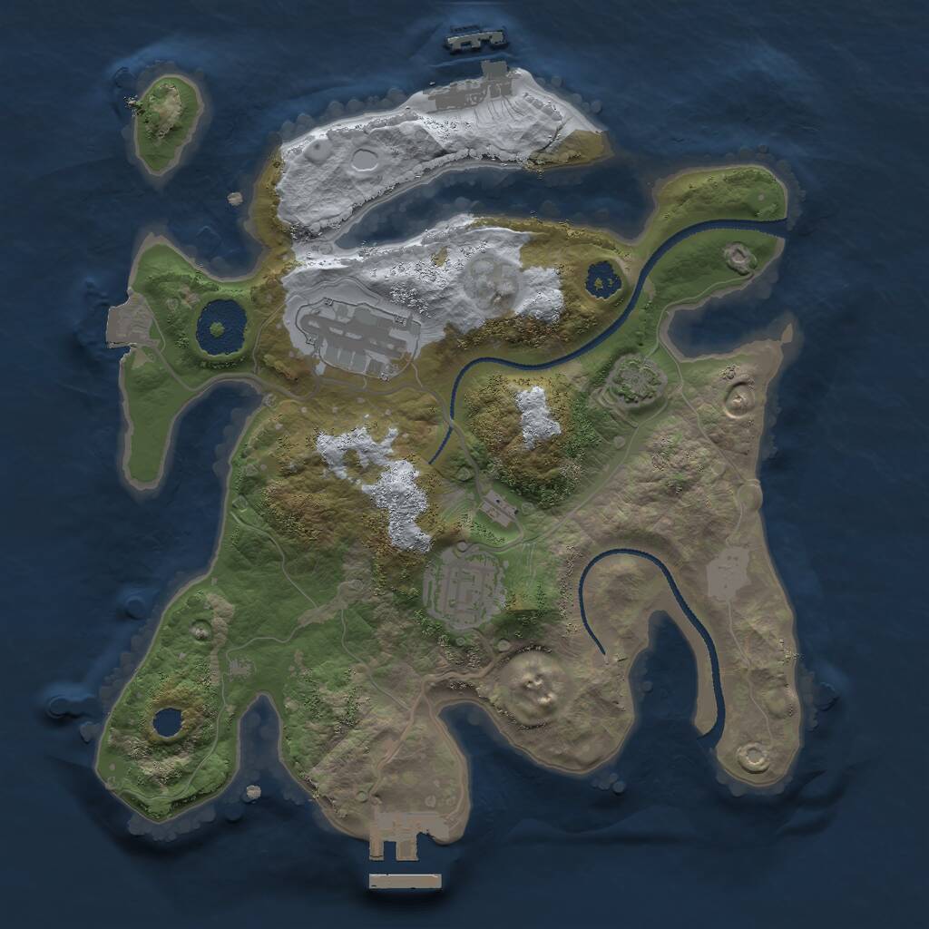 Rust Map: Procedural Map, Size: 2600, Seed: 64065, 6 Monuments