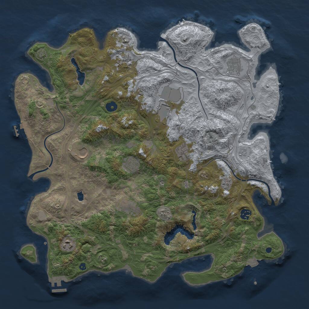 Rust Map: Procedural Map, Size: 4250, Seed: 1555683558, 16 Monuments