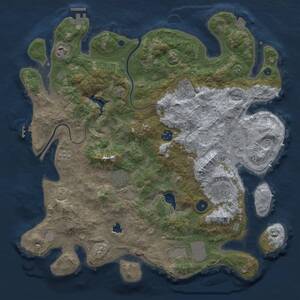 Thumbnail Rust Map: Procedural Map, Size: 4000, Seed: 4872158, 13 Monuments
