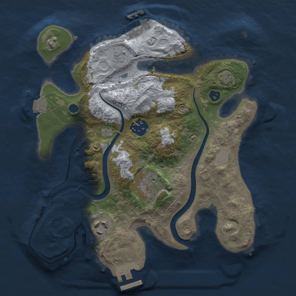 Rust Map: Procedural Map, Size: 2675, Seed: 64065, 8 Monuments