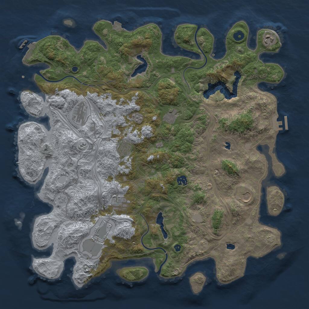 Rust Map: Procedural Map, Size: 4500, Seed: 26413846, 15 Monuments