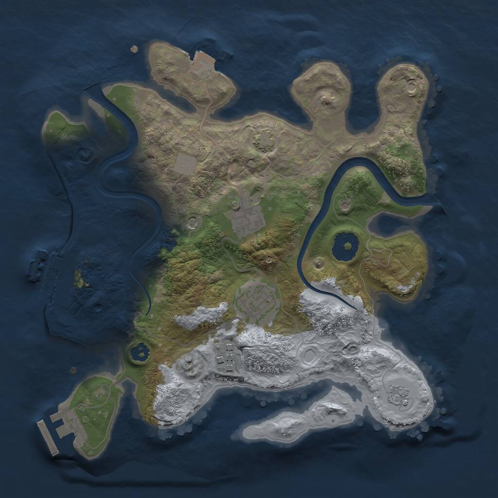 Rust Map: Procedural Map, Size: 2675, Seed: 64050, 9 Monuments